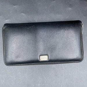 B277 DOLCE&GABBANA ドルチェ&ガッバーナ ラウンドファスナー長財布 ブラック メンズ 財布 ウォレット サイフ 札入れ