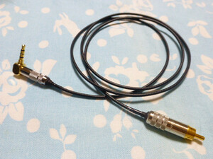 3.5mm4極 L字 (Fiio) → RCA (オス) 同軸 デジタル ケーブル BELDEN 179DT 150cm 長め Hiby R6 R6Pro Hugo 等に (Hiby 3.5mm4極 対応可