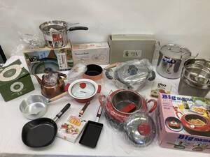 ★◆【大量セット】調理器具 フライパン 片手鍋 両手鍋 パスタ鍋 天ぷら鍋 ヤカンなど 未使用有 まとめ 140サイズ