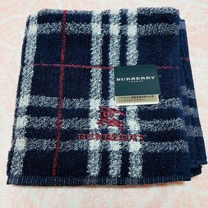 【人気柄】新品/BURBERRY/タオルハンカチ/正規品/バーバリー/綿100%/未使用/即決あり/匿名発送/ノバチェック/ハンドタオル/日本製/紺色/3