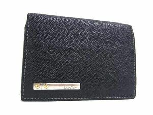 1円 ■美品■ Cartier カルティエ サントス レザー カードケース カード入れ 名刺入れ メンズ レディース ブラック系 FD1420