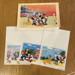 ディズニーキャラクター郵便はがき50円3枚＋切手なしキリトリ線はがき1枚