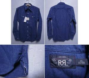 新品☆ダブルアールエル RRL 濃紺デニム ダンガリーシャツ 日本正規品☆XS