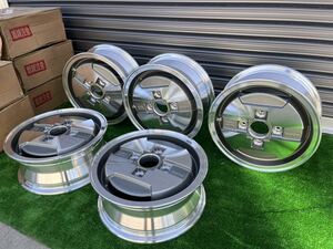 日産プリンス純正アルミホイールN10 ラングレー新品ニッサン5J ×13 40PCD114.3 4H 5本 センターキャップ付ミニジャパン製廃パルサー最終章