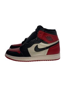 NIKE◆AIR JORDAN 1 RETRO HIGH OG/エアジョーダン1レトロハイ/レッド/26.5cm/RED