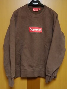 中古 Sサイズ 茶色 Supreme Box Logo Crewneck シュプリーム ボックスロゴ クルーネック ブラウン トレーナー 