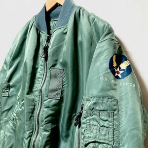 90s USA製 vintage 50s 復刻 U.S.AIR FORCE Alpha Industriesアルファ MA-1 フライト ジャケット IDEAL 米国製 アメリカ製 L ビンテージ