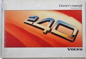 VOLVO MODEL 240 OWNERS MANUAL 英語版