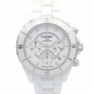 シャネル J12 クロノグラフ 9Pダイヤ ブランドオフ CHANEL セラミック 腕時計 セラミック 中古 メンズ