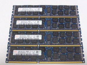 メモリ サーバーパソコン用 1.5V hynix PC3-12800R(DDR3-1600R) ECC Registered 16GBx4枚 合計64 GB 起動確認済みです②