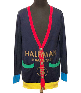 アートワークス★HALFMAN/ハーフマン★アクリル綿混ニットカーディガン超美品●