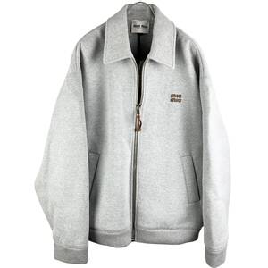 MIUMIU(ミュウミュウ) Logo Jersey Blouson Jacket (grey)