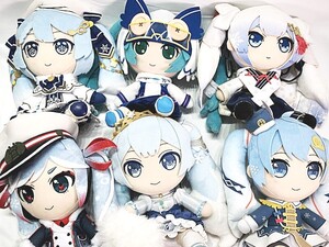 初音ミク　雪ミク　Parade Ver.　他　ぬいぐるみ　6体セット　汚れあり　全長約22cm　現状販売品　同梱不可　1円スタート★S