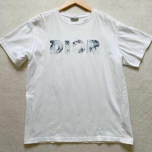 【極美品・最高峰】 DIOR Homme ディオールオム × ダニエルアーシャム コラボ Tシャツ トップス ビッグロゴ ホワイト Lサイズ ディオール