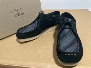 新品Clarks(クラークス) パドモラ オックスフォードカジュアルシューズブラックコンビ24.5cmレディース本革本皮ワラビーモカシン