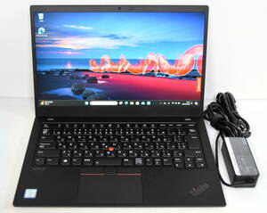 ☆ ThinkPad 7th X1 Carbon Core i5-8365U 1.6(4.1)G/NVMe 256GB/14.0 1920x1080/無線/Bt/カメラ/指紋/Office 2021/最新W11&リカバリ☆0539