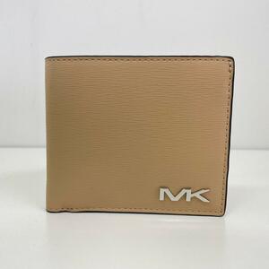 １円～　F-1　60　ほぼ未使用品　MICHAEL　KORS　マイケルコース 財布 二つ折り財布 36F3COLF1U クーパー PVC　ベージュ系