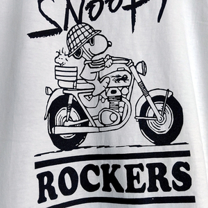 送込　Rockers ♪ロッカーズ ホースマウス ヌーピー　半袖Tシャツ　白　XLサイズ