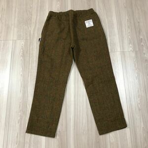 STUSSY Harris Tweed pants wool ステューシー ハリスツイード ビーチ パンツ スラックス チェック ウール コラボ イージー ブラウン 別注