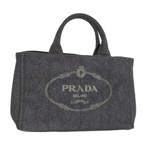 PRADA カナパ トートバッグ デニム ダークネイビー系 1BG642