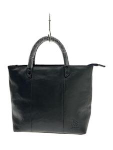 髭 HIGE BAG◆トートバッグ/レザー/BLK