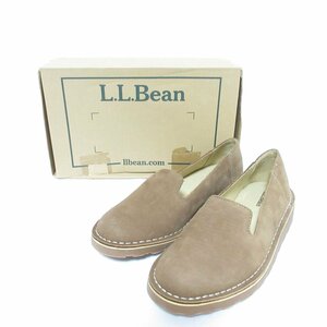 未使用 L.L.Bean エルエルビーン ヌバックレザー ローファー スリッポン 507369 7 M 約24.0cm ブラウン ◆