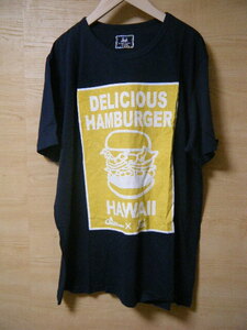 Old Summer×Sheta　半袖Tシャツ　サイズXXL　R8013　紺　DELICIOUS HAMBURGER HAWAII　未使用