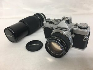 【D-1816】OLYMPUS OM-1 シルバー ボディ G.ZUIKO AUTO-S 1:1.4 f=50mm/S ZUIKO ZOOM 1:5 100-200mm レンズ 2点 現状品【千円市場】