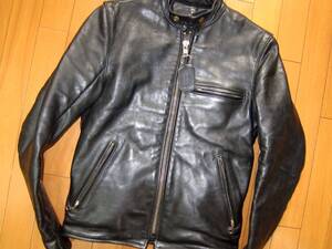 ☆光沢の強いレザーを使用☆使用頻度が少ない、バンソン シングル レザー ライダース Vanson Leathers U.S.A. Type.B Size.34