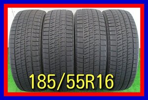 ■中古タイヤ■　185/55R16 83Q BRIDGESTONE BLIZZAK VRX2 フィット等 冬タイヤ スタッドレス 激安 送料無料 B746