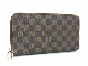 1円 LOUIS VUITTON ルイヴィトン N60003 ダミエ ジッピー オーガナイザー ラウンドファスナー 長財布 ウォレット ブラウン系 AZ4426