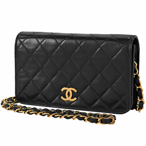 シャネル CHANEL ココマーク チェーン ショルダーバッグ CC ミニ マトラッセ ショルダーバッグ レザー ブラック A03571 レディー 中古