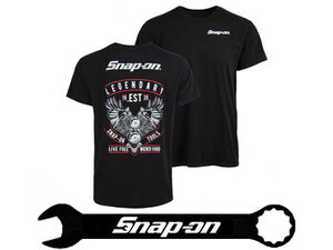 Snap-on（スナップオン）ティーシャツ,Tシャツ,ハーレー,エンジン「LEGENDARY BLACK TEE」サイズXL