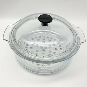 【4238】ほぼ未使用 CHASSEUR PYREX シャスール パイレックス ガラススチーマー 24㎝ 耐熱ガラス 調理器具 蒸し器 