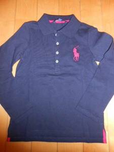 ●ラルフ●新品120cm 紺にピンクのビッグポニーポロシャツ