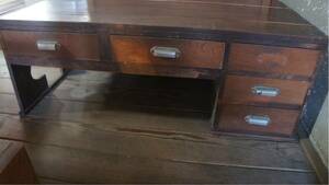 文机 作業台 書斎机 和家具 昭和レトロ 古道具 ビンテージ 木製