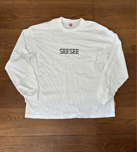 美品　seesee シーシー SEESEE ロンT ロングスリーブ Tシャツ ホワイト 長袖 長袖Tシャツ Tee 白 L 1円スタート