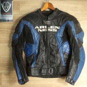 G2S/Y1.13-6　ARLEN NESS　レーシングジャケット　本革　シングルライダース　レザージャケット　革ジャン　皮ジャン　バイクウェア　古着