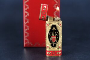 【美品】Cartier カルティエ ロイキング 高級ガスライター 喫煙具 ブランド小物 着火確認済み【RP15】