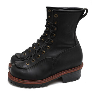 CHIPPEWA チペワ ワークブーツ 91016 BLACK ODESSA 8 Logger Boots 牛革 ロガーブーツ グッドイヤーウェルト製法