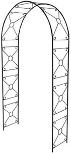 国華園 鉄製アーチ・ミスリル 1個 幅114×奥行38×高さ210cm パイプ径13mm ブラック 黒 鉄製 アイアン バラアーチ 送料無料