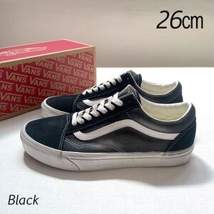 新品正規 VANS バンズ Old Skool オールドスクール スニーカー 黒 ブラック 26㎝ US8 メンズ ユーズド加工 Wave Washed Black 送料無料