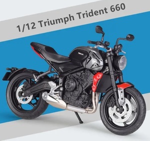 1/12 完成品 バイク ミニカー トライアンフ トライデント Trident 660 ブラック 合金 ダイキャス モデル メタル バイク 置物 A460