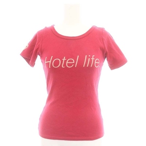ヒステリックグラマー HYSTERIC GLAMOUR Hotel life Tシャツ カットソー 半袖 F ショッキングピンク /MI ■OS ■SH レディース