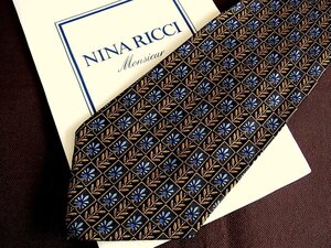 ♪8933C♪良品【花 植物 柄】ニナリッチ 【NINA RICCI】ネクタイ