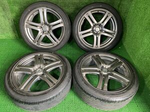 TRG アルミホイール18x7.5j 38 18インチPCD 114.3 225/45R18 ホイールタイヤ付き