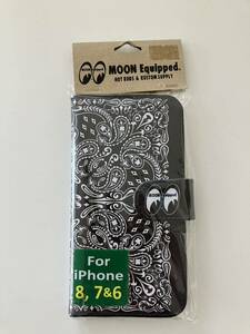 MOON Equippedムーンイクイップド)フリップケース/手帳型/iPhone8/iPhone7 /SE2.SE3/スマホケース /iPhoneケース/ブラック②/ムーンアイズ