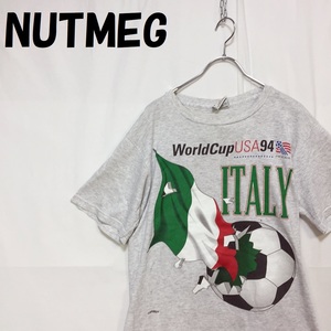 【人気】NUTMEG サッカー ワールドカップ USA94 イタリア 半袖Tシャツ グレー サイズM/S4733