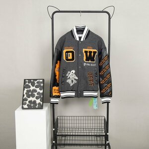 OFF WHITE オフホワイト アウター ジャケット メンズ レディース スポーツ カジュアル 切り替え グレー XL