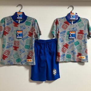 新品 ３点 セット プラレール 半袖 Ｔシャツ 半ズボン パジャマ ルームウエア 青 ブルー 上下 120 110 男児 